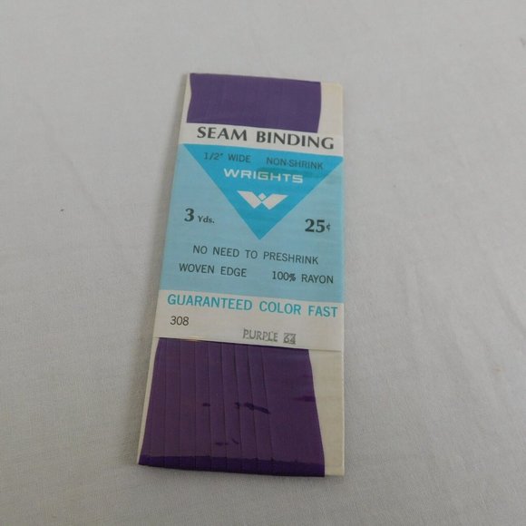 4 Packs Wrights Talon Seam Binding Tape Blue Purple Stretch Lace Nylon Rayon - Picture 6 of 7